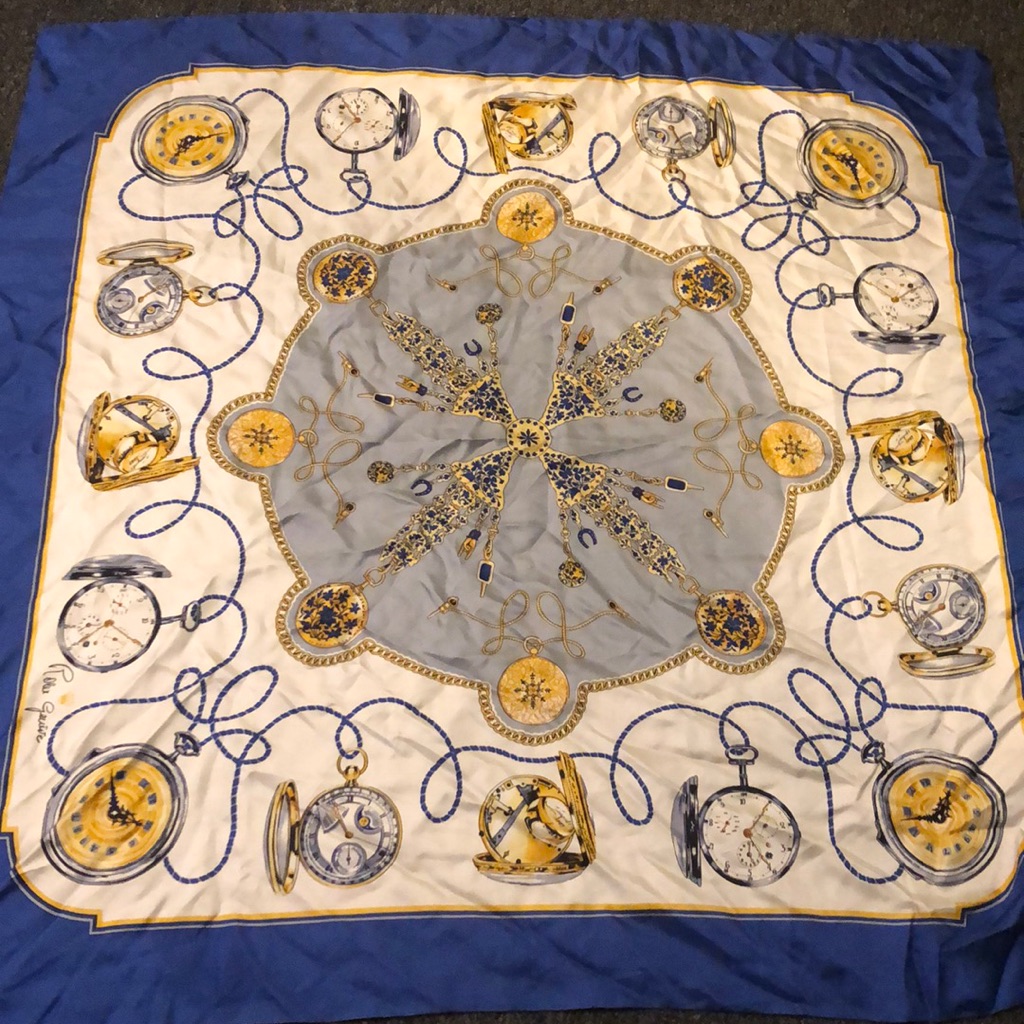 Rolex Brand Scarf Collectors Piece Blue Stunning 100 Silk